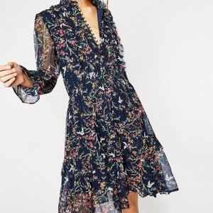The Kooples Blue Bird Silk dress